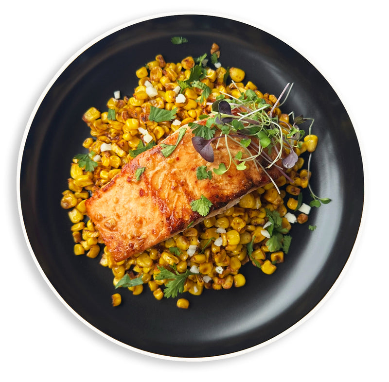 Salmon & Blackened Corn
