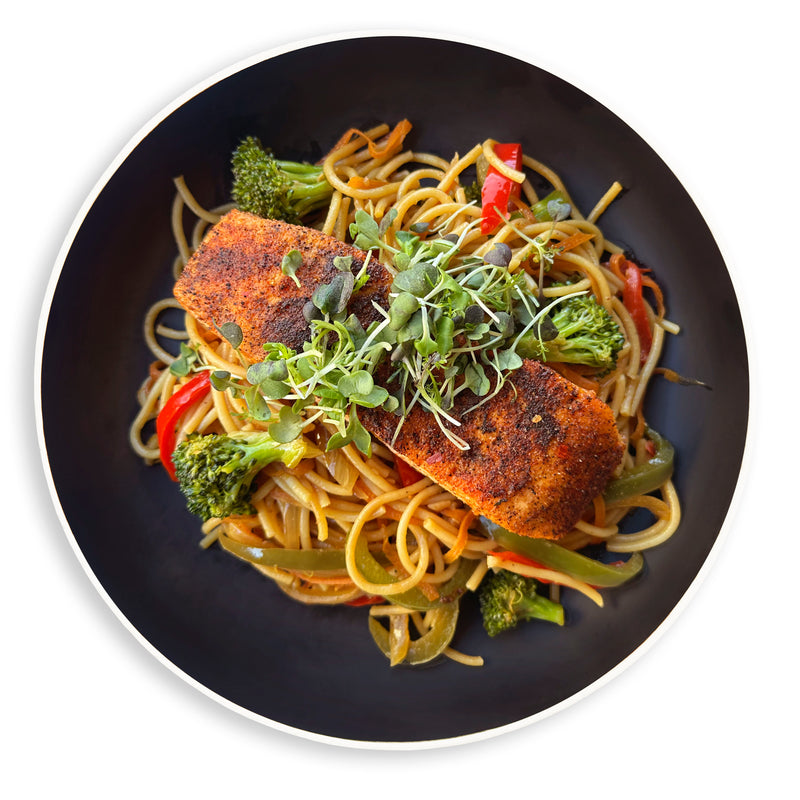 Salmon Lo Mein Stir Fry