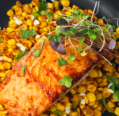Salmon & Blackened Corn