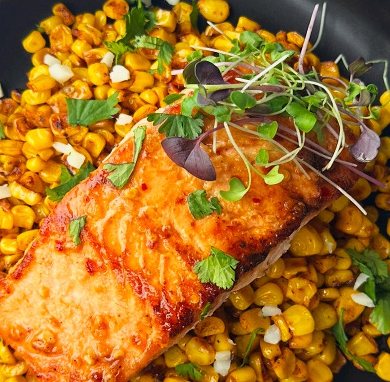 Salmon & Blackened Corn