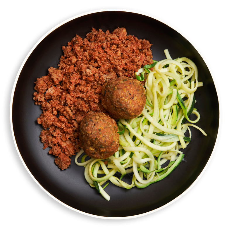 Zucchini Spaghetti with Meatballs